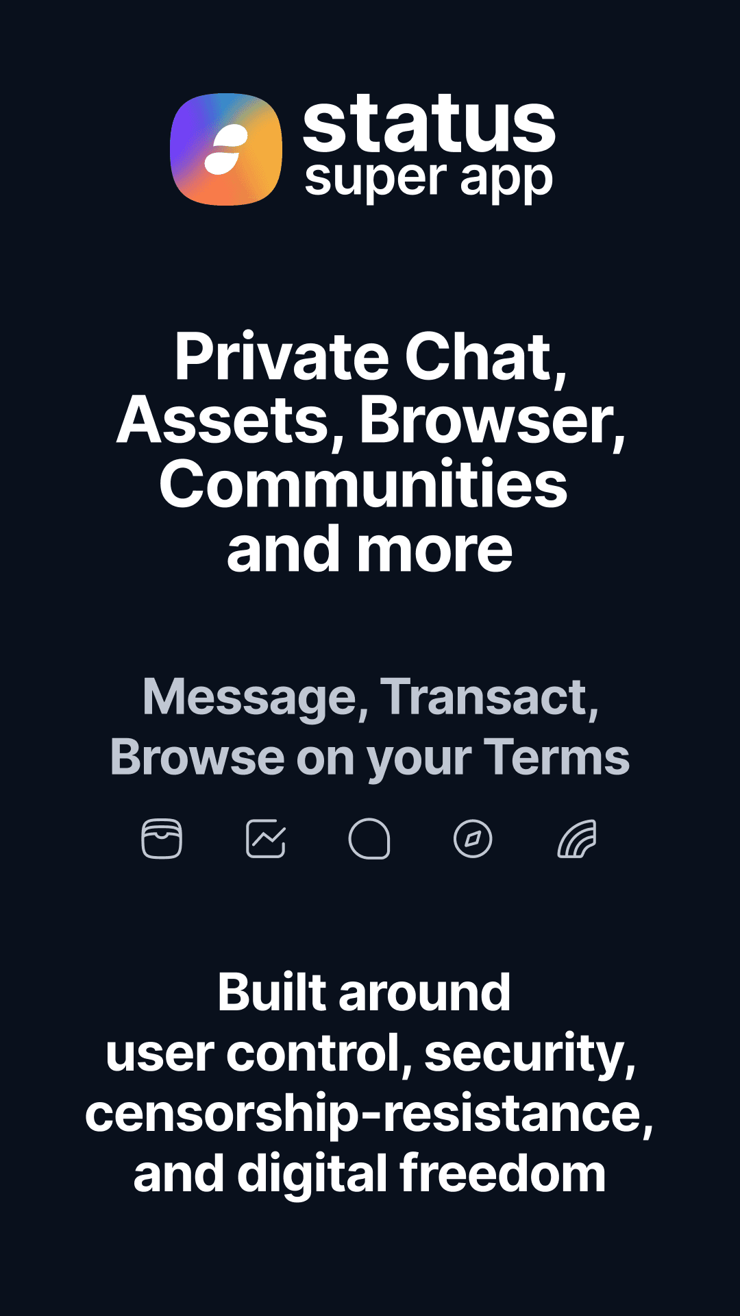 Status - Chat, Wallet, Browser screenshot 1