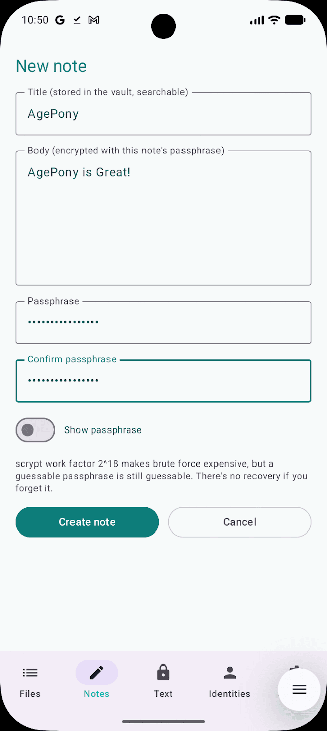 AgePony: Encrypt & Sign screenshot 1