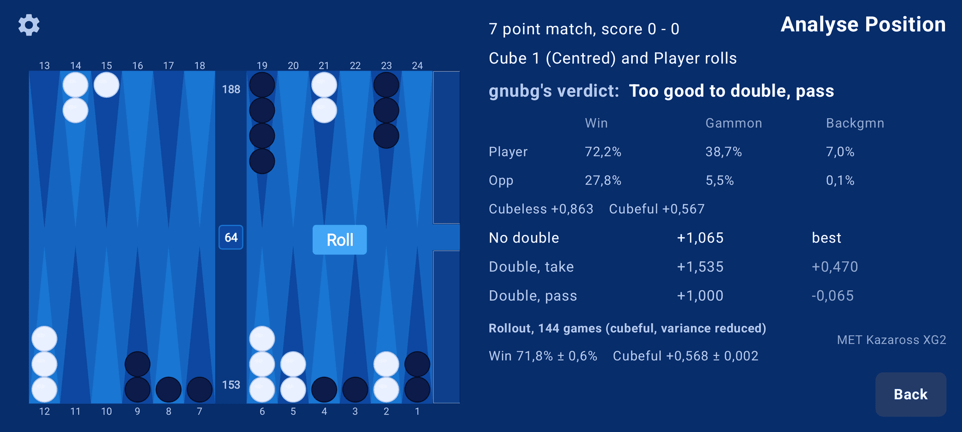 CBG -- Clavierhaus BackGammon screenshot 5