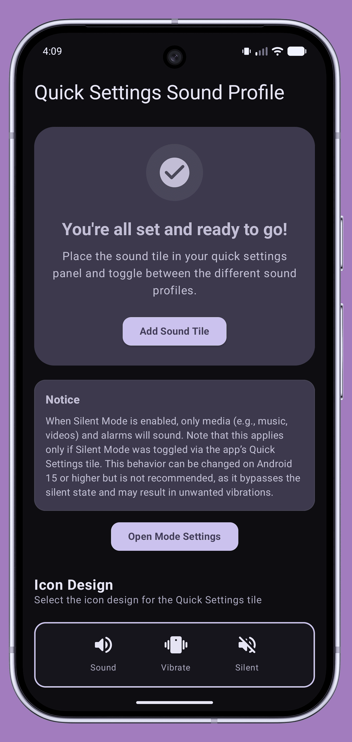 Quick Settings Sound Profile screenshot 5