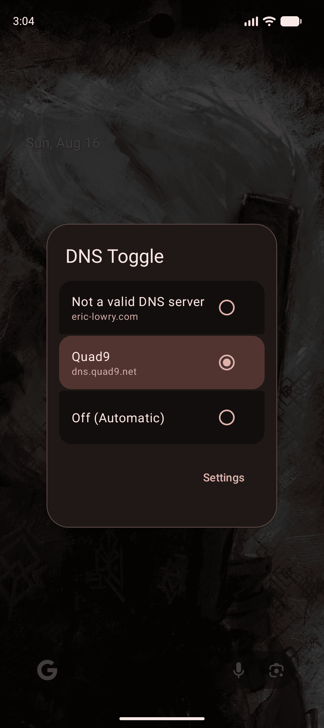 DNS Toggle screenshot 1