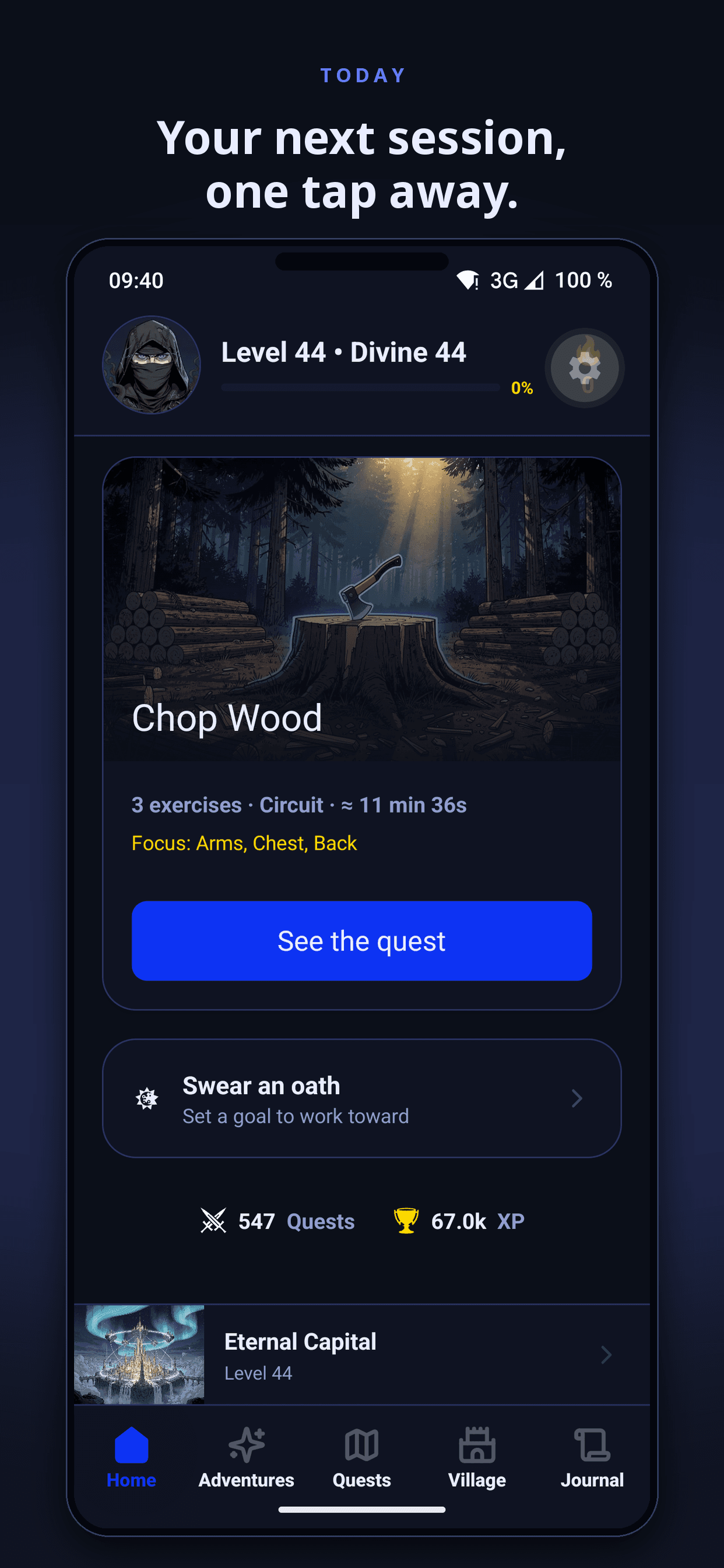 Bati — Fitness RPG screenshot 1