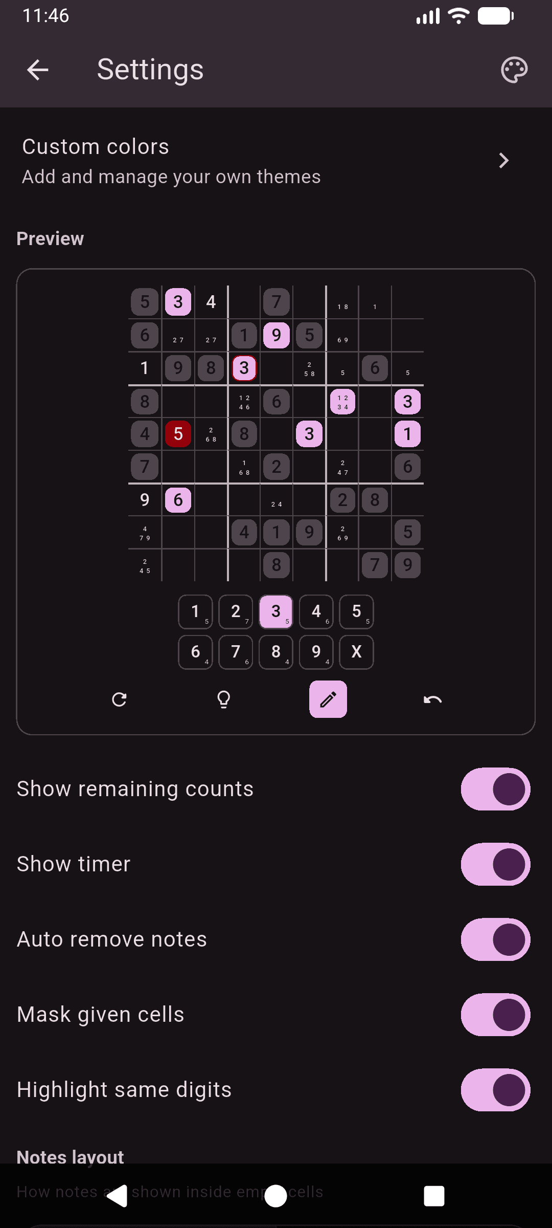 Sudoku screenshot 3