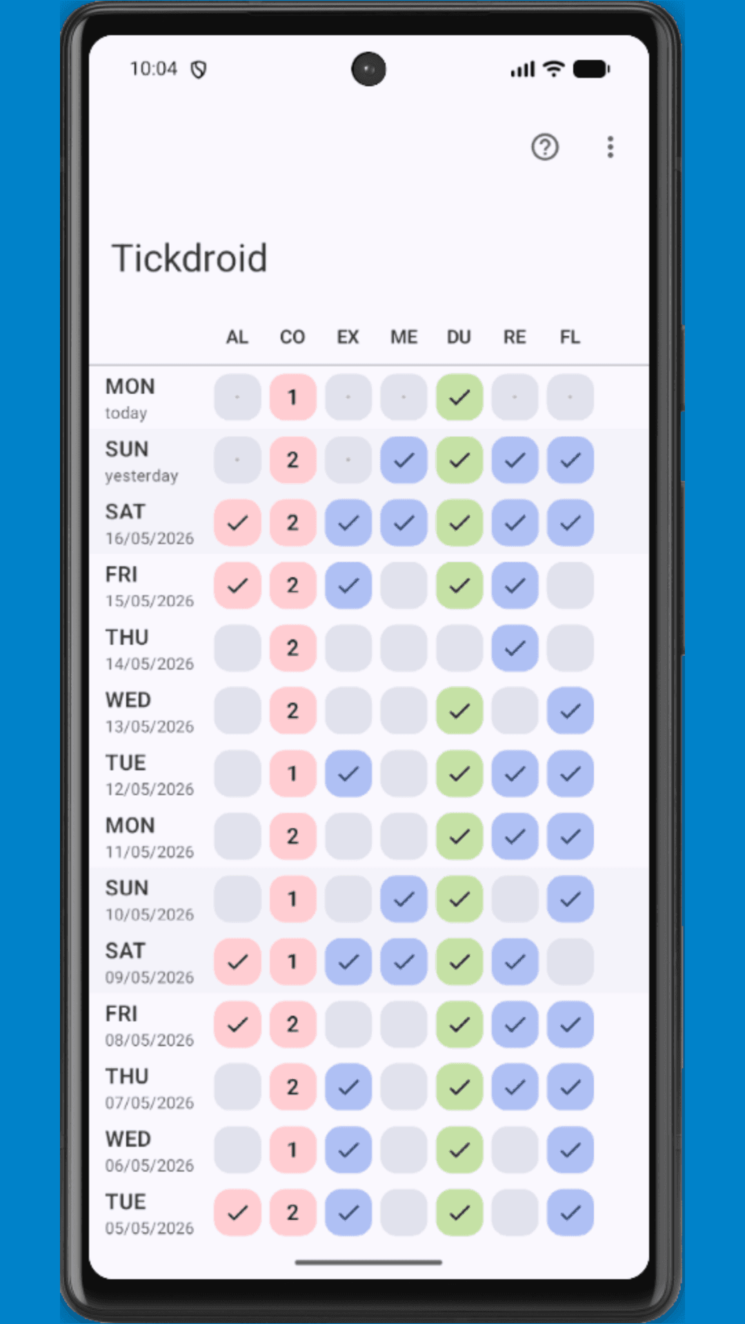 Tickdroid screenshot 1