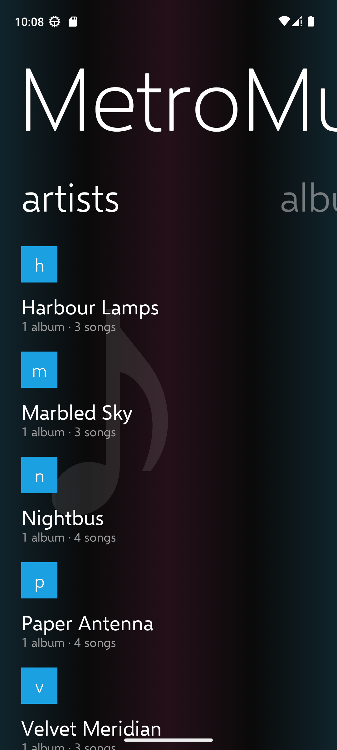 MetroMusic screenshot 1