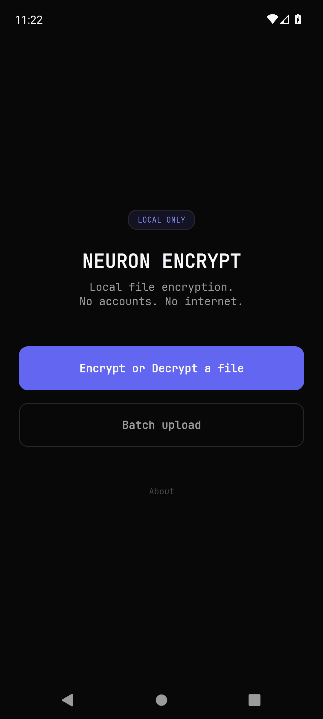 Neuron Encrypt screenshot 1