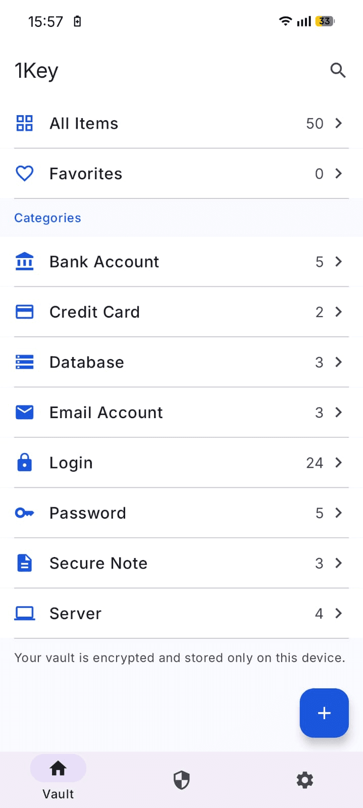 1Key Password Manager screenshot 1