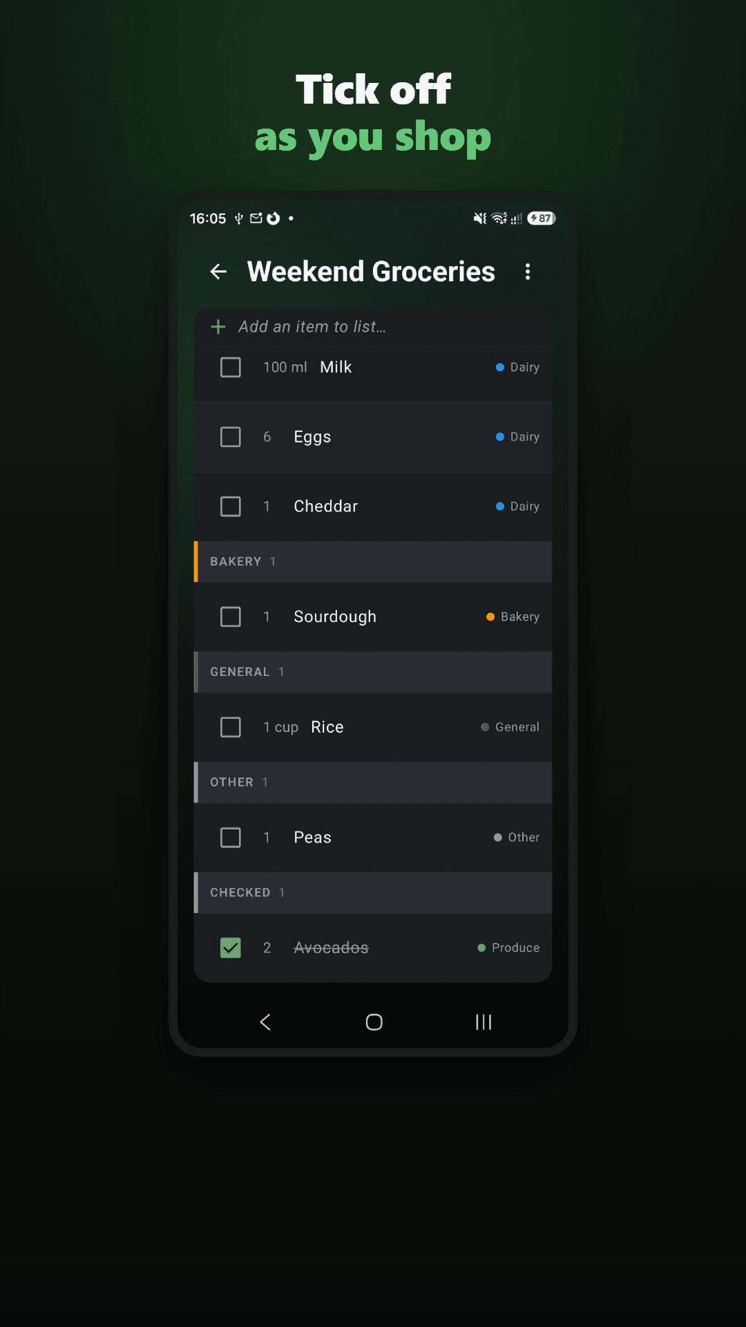 Shopping List for Nextcloud screenshot 2