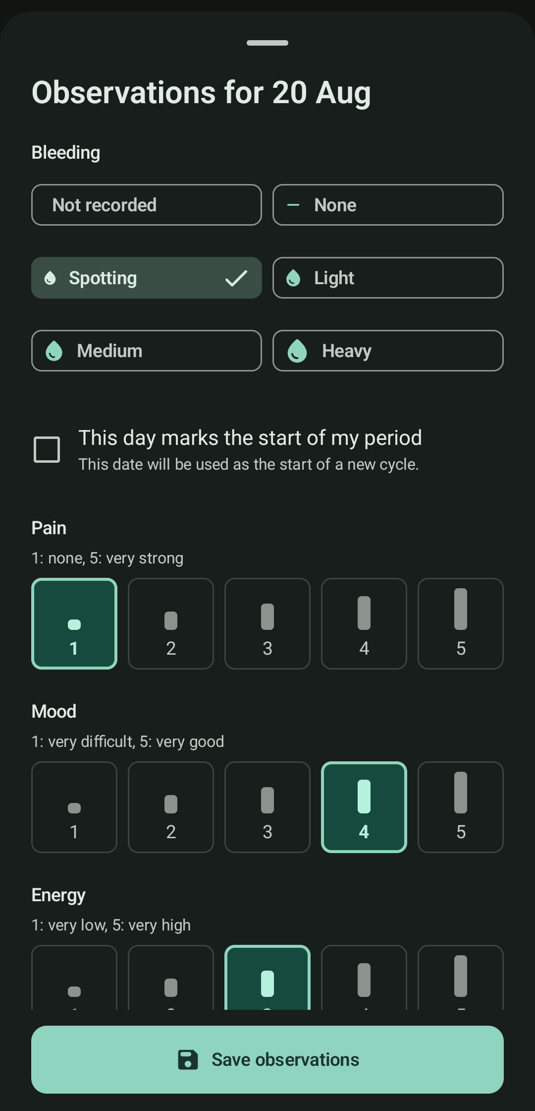 Luteal screenshot 2