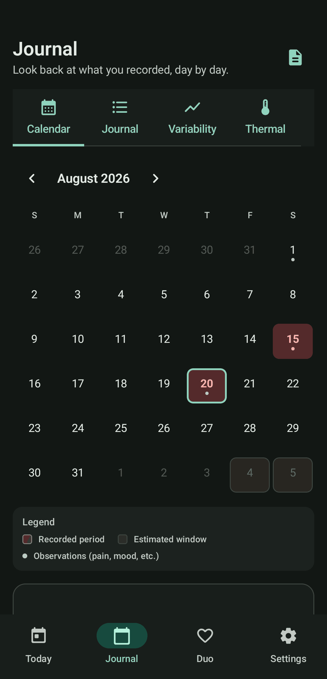 Luteal screenshot 3