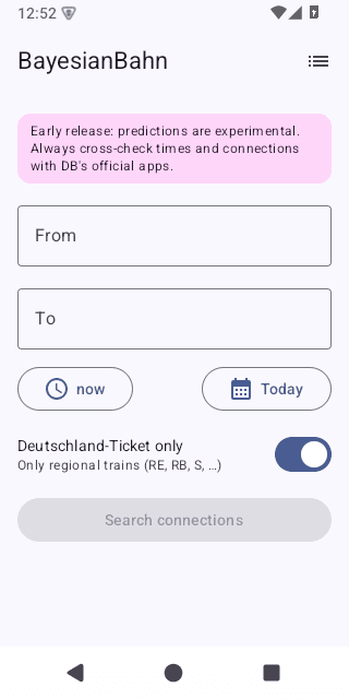 BayesianBahn screenshot 1