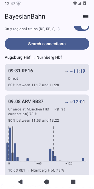 BayesianBahn screenshot 3