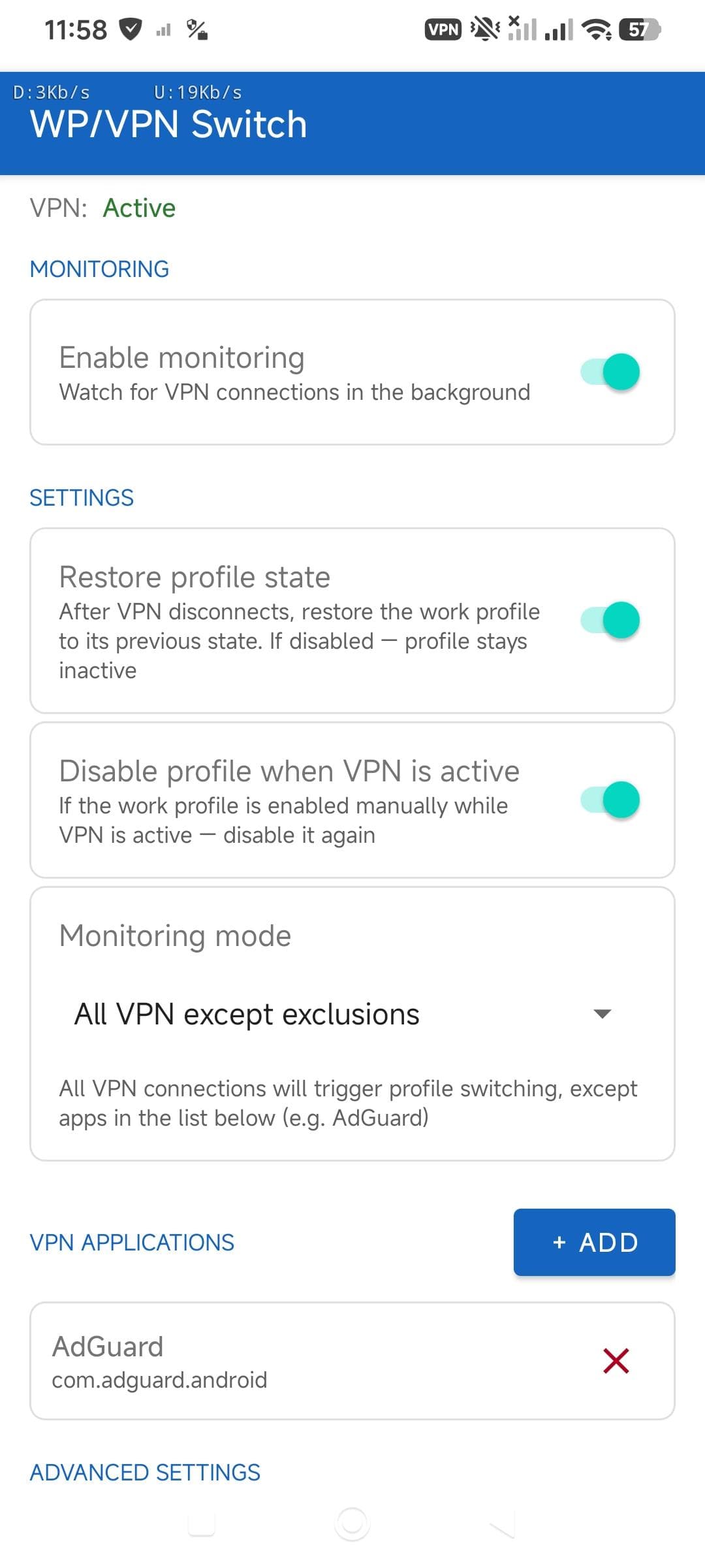 Work Profile VPN Switcher screenshot 1