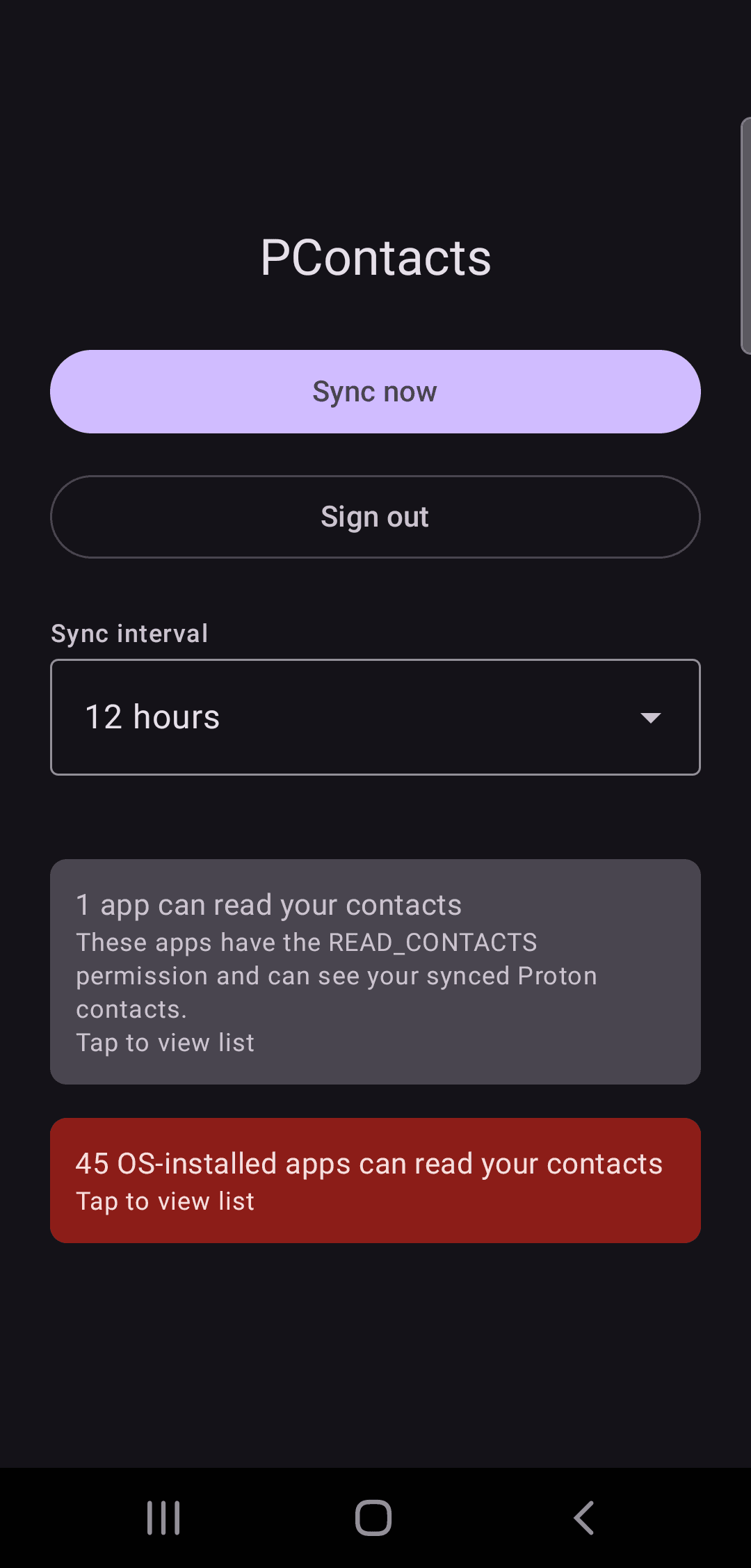 pcontacts screenshot 2