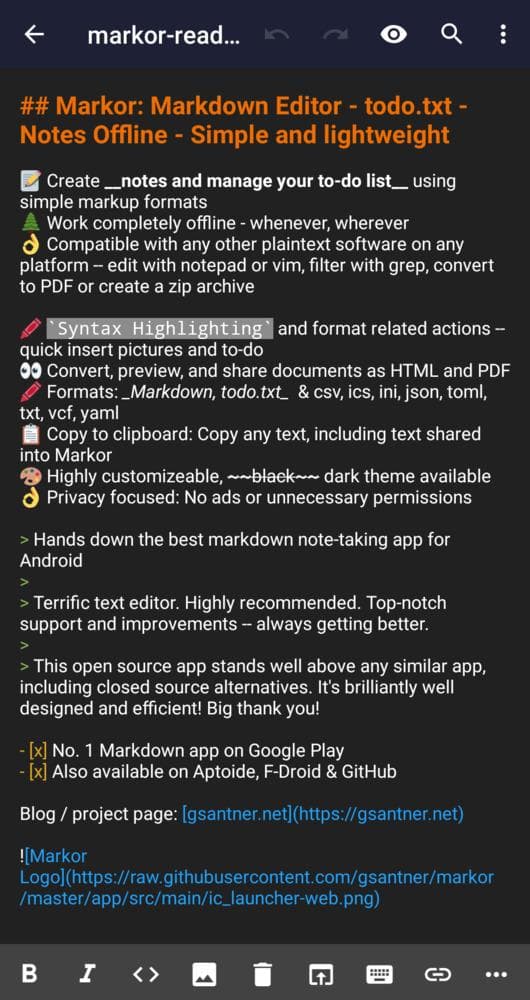 Markor screenshot 2