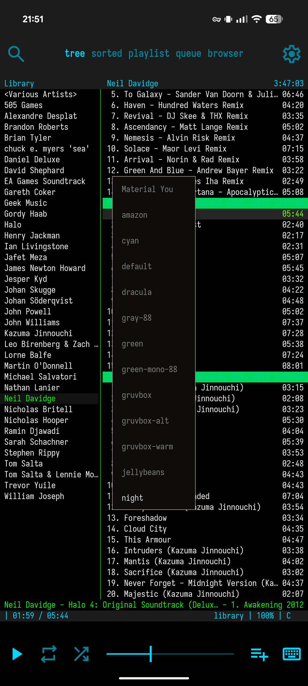 cmus music player (android) screenshot 3