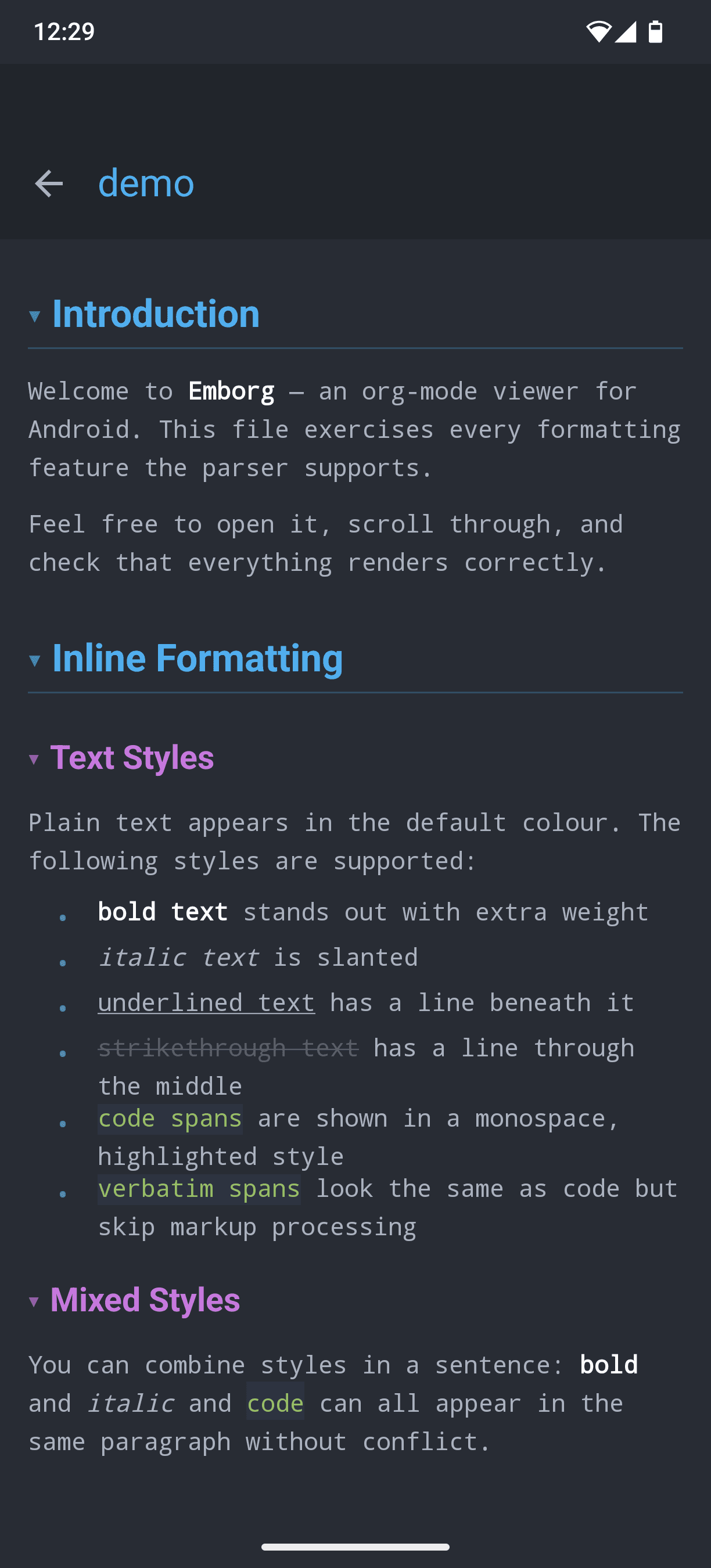 Emborg screenshot 1