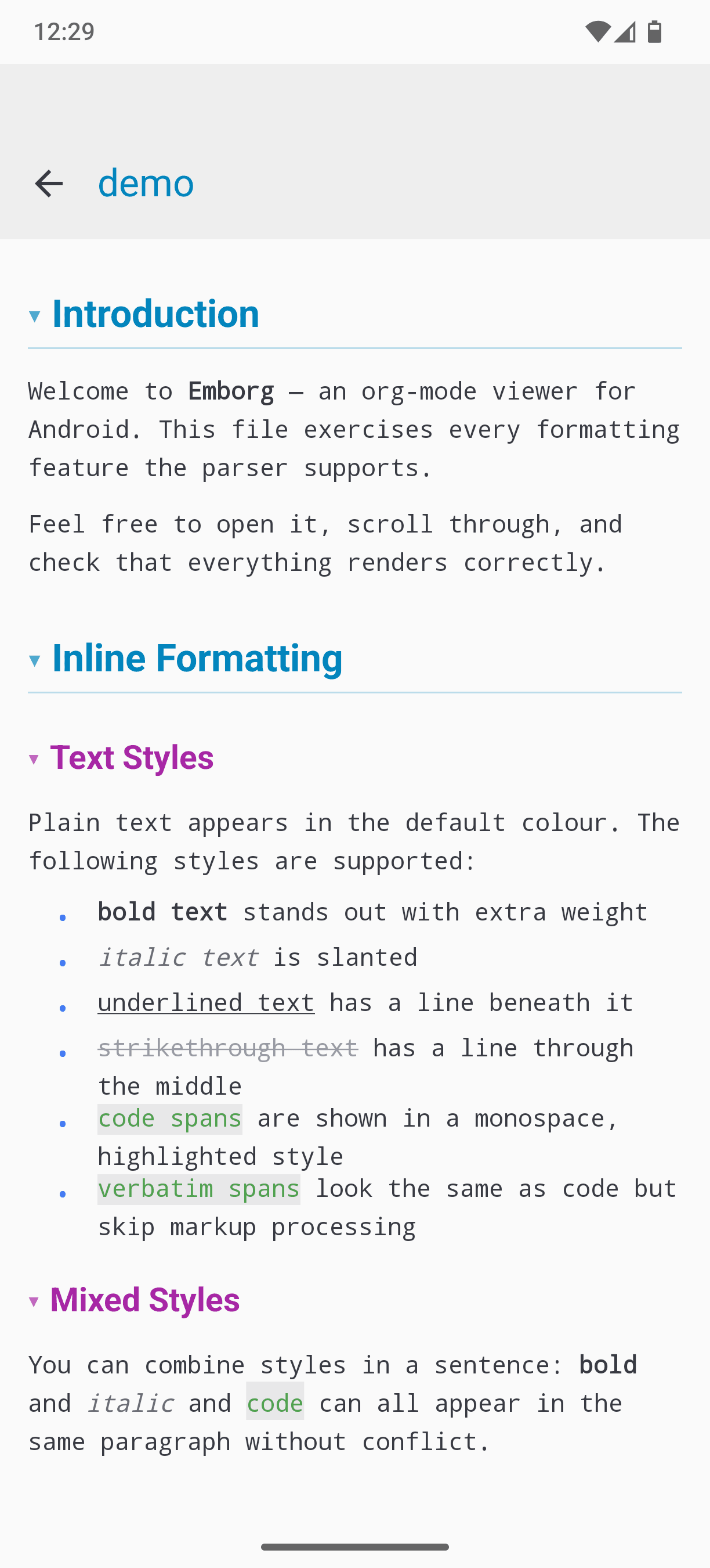 Emborg screenshot 2