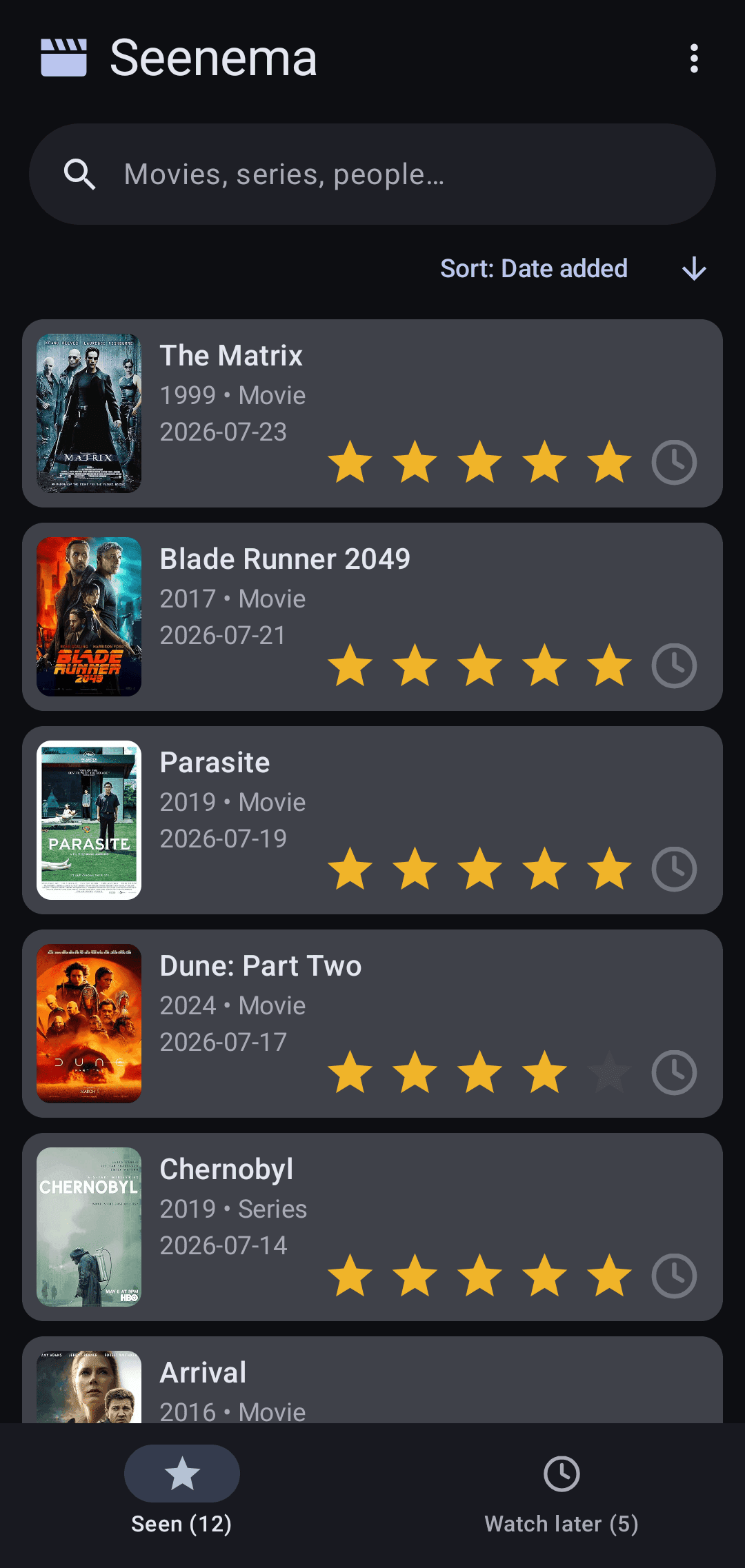 Seenema: Movie Tracker screenshot 2